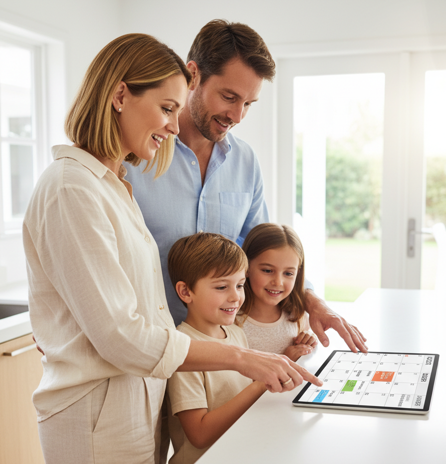 WeMediate team sitting around a coffee table in the office